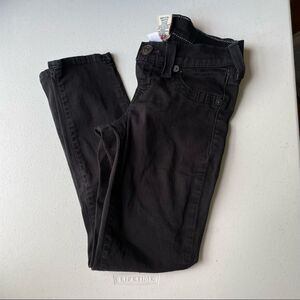 True Religion Linda Lowrise Cropped Stretch Black Jeans
